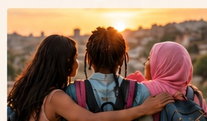 Young women supporting one another in community